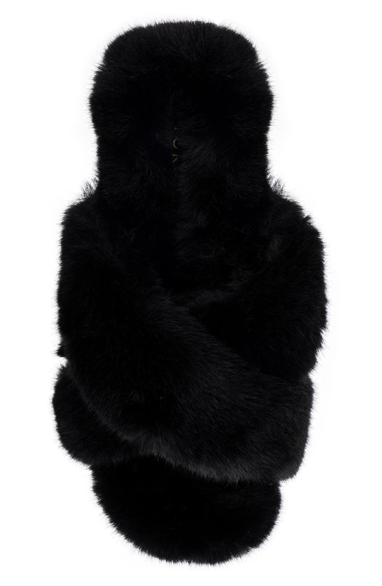 TORGEIS Luna Faux Fur Slipper, Alternate, color, Black