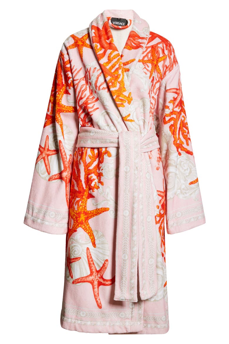 La Vacanza Cotton Terry Cloth Robe, Alternate, color, 5PB50-DUSTY ROSE CORAL BONE
