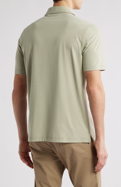 Scott Barber Micro Stripe Performance Polo In Green