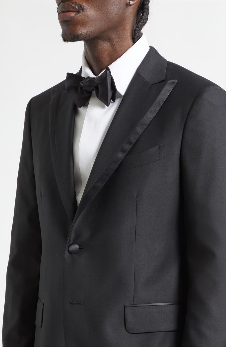 Boglioli Stretch Wool Tuxedo, Alternate, color, Black