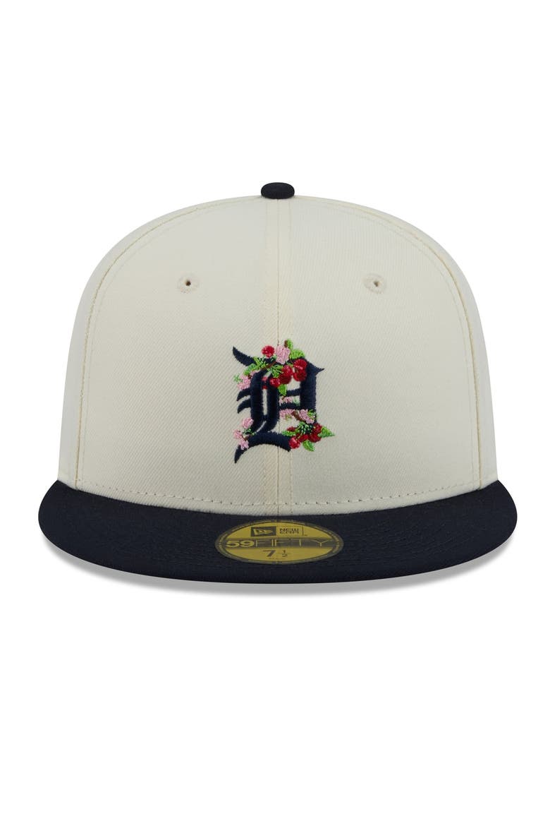 Men's New Era White/Navy Detroit Tigers Blossom 59FIFTY Fitted Hat, Alternate, color, White