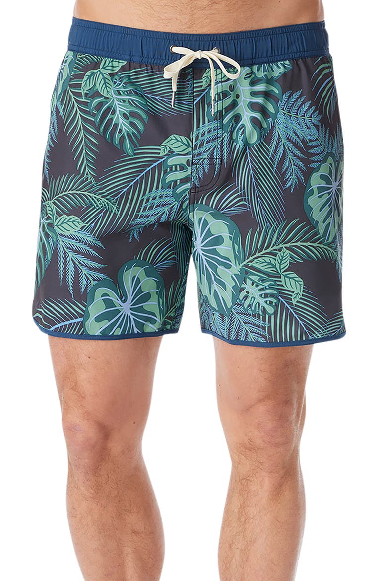 Anchor Water Repellent Swim Trunks, Main, color, NAVY EVERGREEN