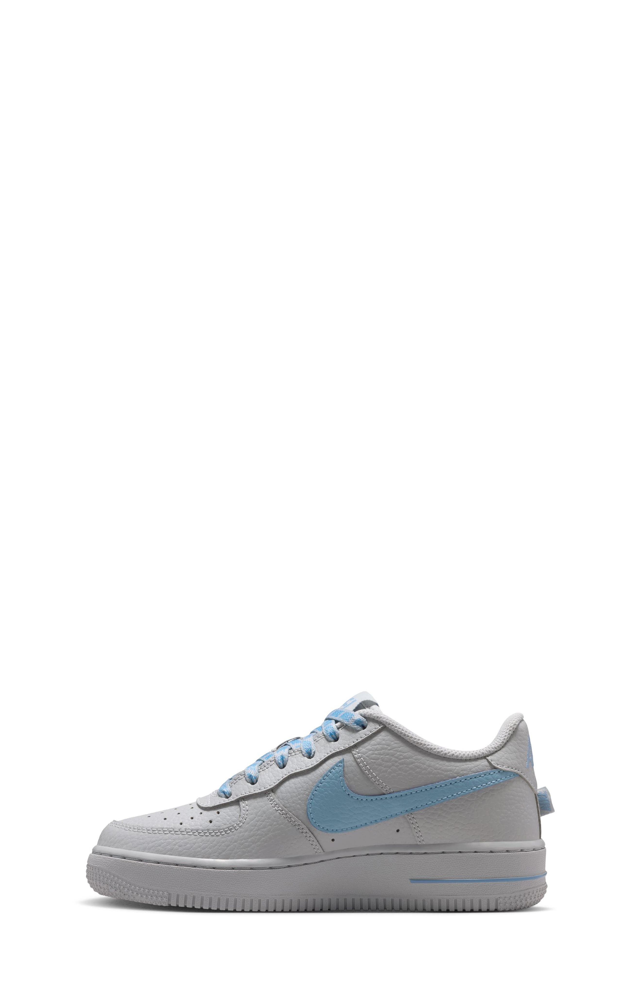 Nike Kids' Air Force 1 Low Basketball Sneaker, Alternate, color, Wolf Grey/ Work Blue
