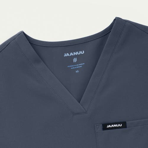 Jaanuu 1-pocket Classic V-neck Scrub Top In Gray