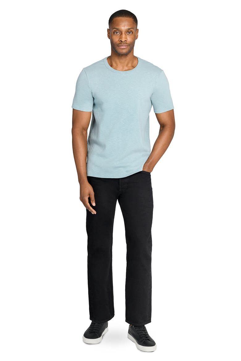 Asher Black Slub Stretch Cotton & Modal T-Shirt, Alternate, color, BLUE