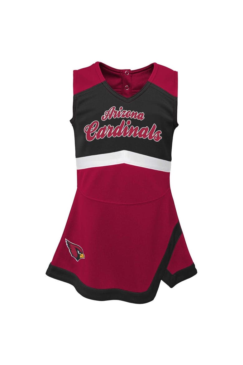 Girls Infant Cardinal Arizona Cardinals Cheer Captain Jumper Dress, Alternate, color, Cardinal