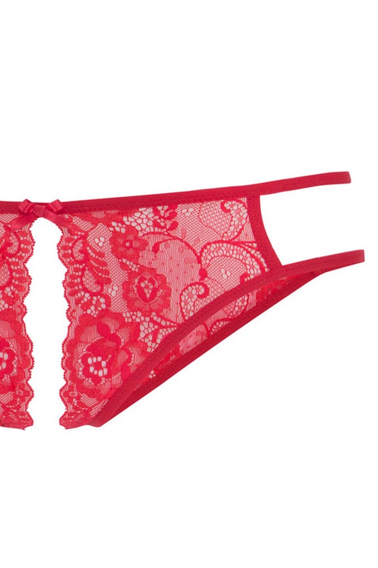 Lace Open Brief, Alternate, color, Red