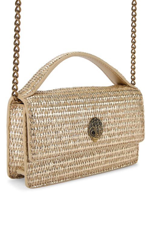 Kurt Geiger London Extra Small Bond Genuine Calf Hair & Leather Top Handle Bag In Gold