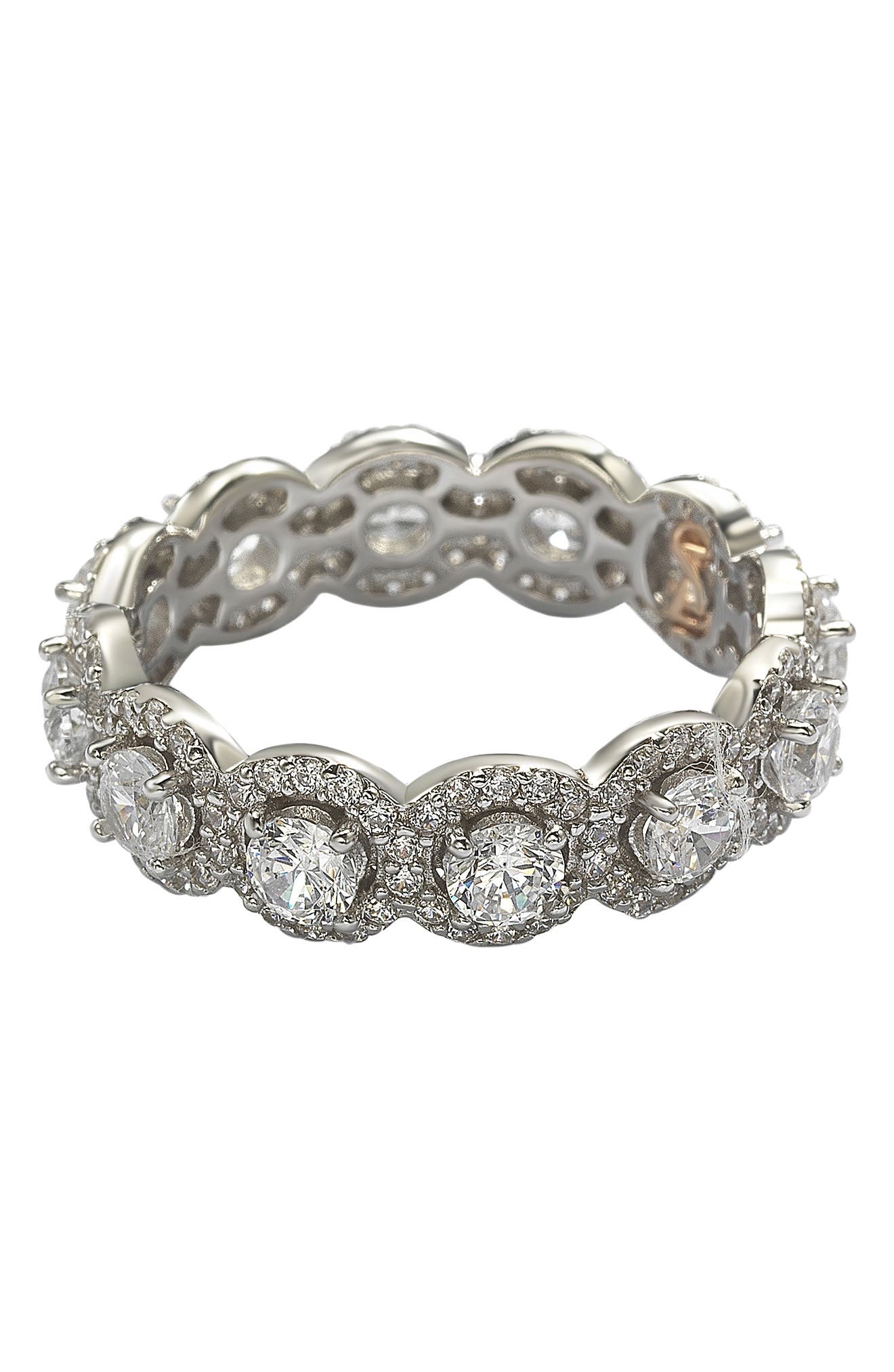 SUZY LEVIAN Sterling Silver CZ Bridal Band Ring