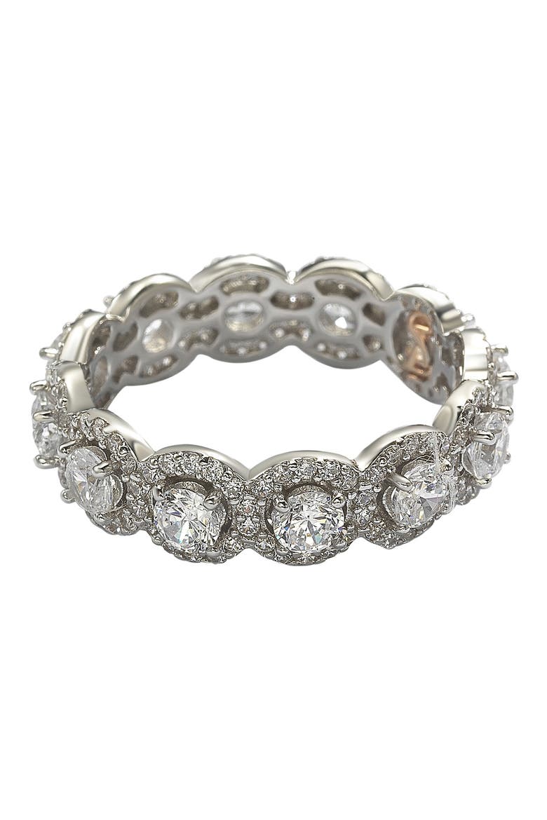 Sterling Silver CZ Bridal Band Ring, Main, color, WHITE