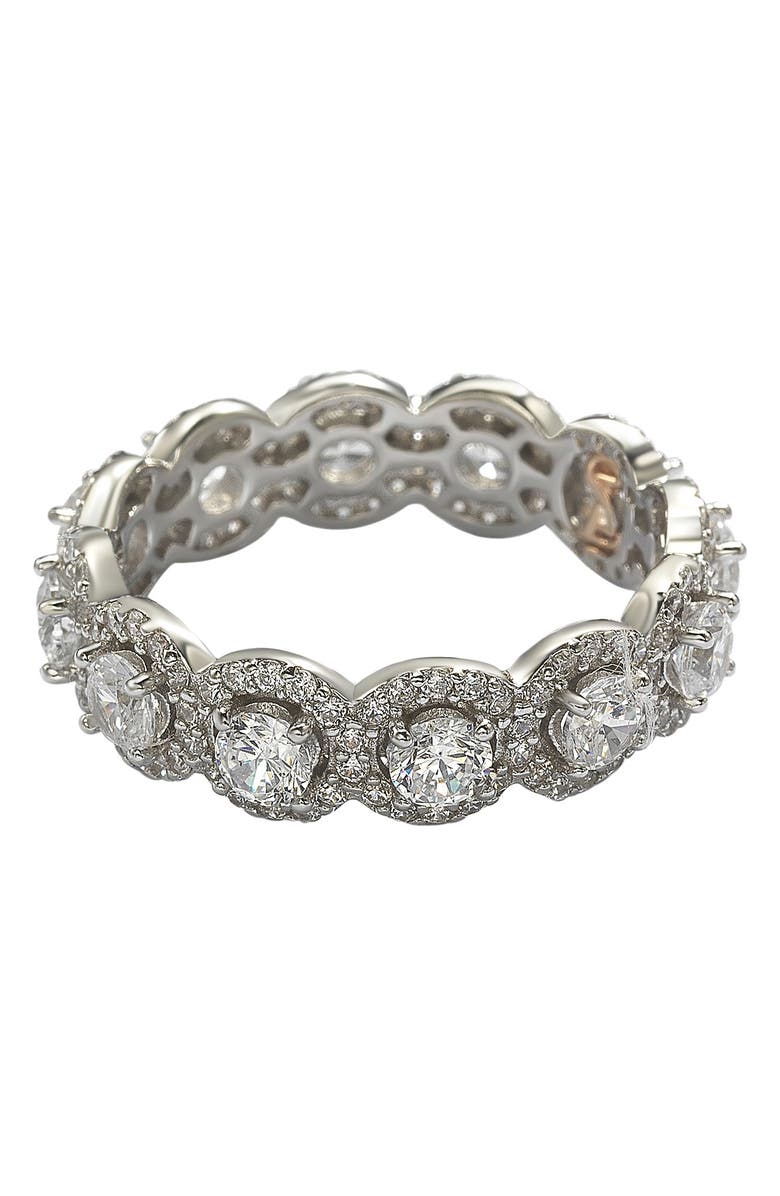 SUZY LEVIAN Sterling Silver CZ Bridal Band Ring, Main, color, White