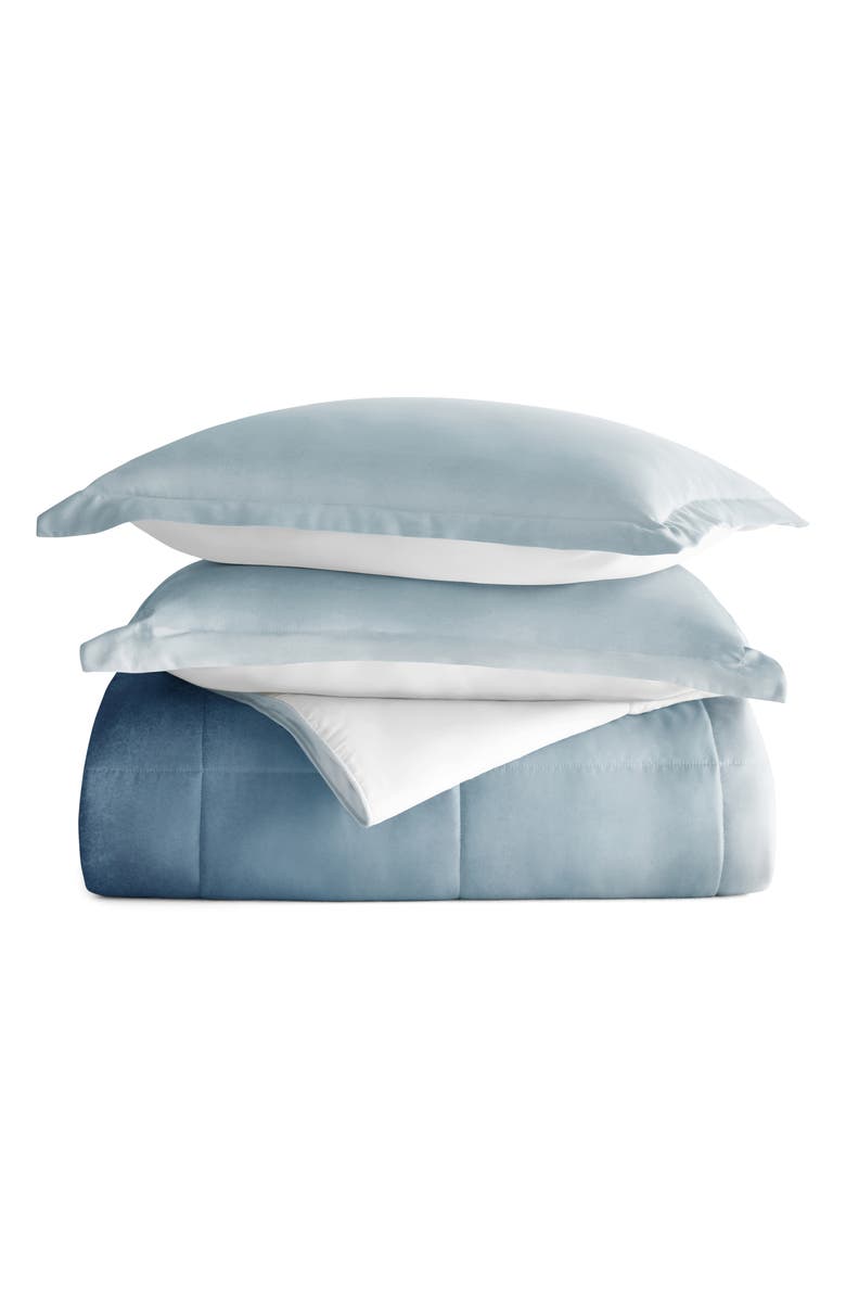 HOMESPUN Ocean Waves Reversible 3-Piece Comforter Set, Main, color, Light Blue