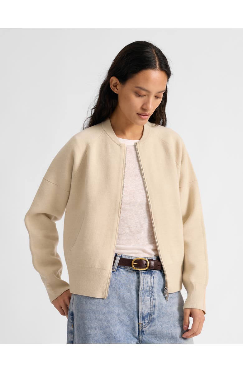 Albaray Knitted Bomber Jacket, Main, color, Cream
