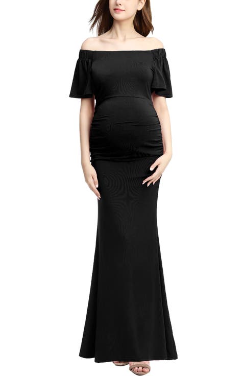 Abigail Off the Shoulder Maternity Maxi Dress