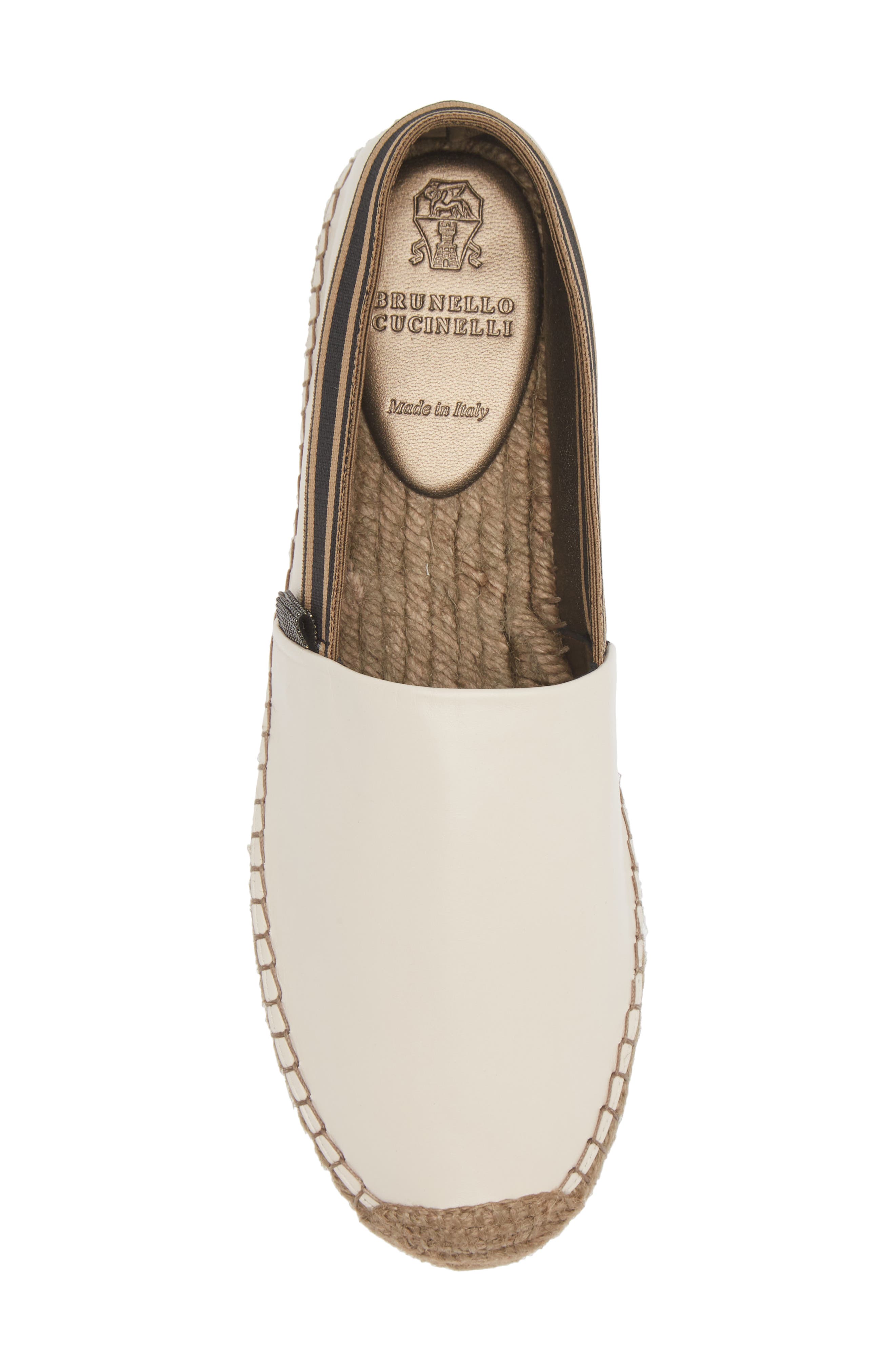 Brunello Cucinelli Leather Espadrille Flat, Alternate, color, 