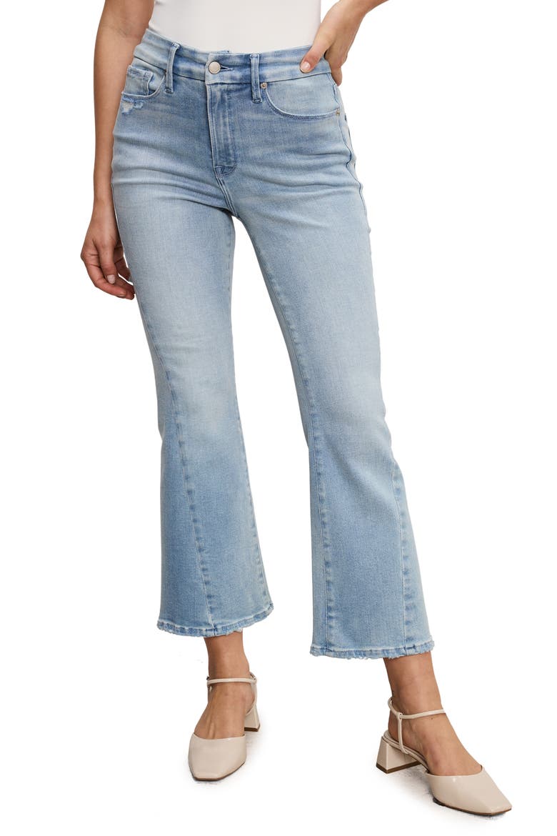 Soft-Tech Good Legs High Waist Distressed Crop Mini Bootcut Jeans, Main, color, INDIGO743