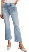 Good American Soft-Tech Good Legs High Waist Distressed Crop Mini Bootcut Jeans