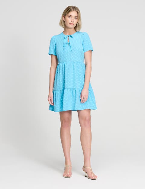 Lola Tie Front Tiered Short Dress