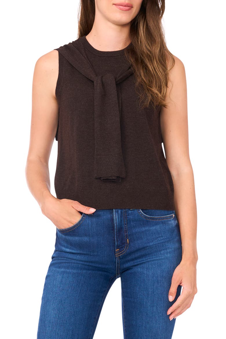 Shoulder Wrap Detail Sleeveless Sweater, Main, color, DELICIOSO