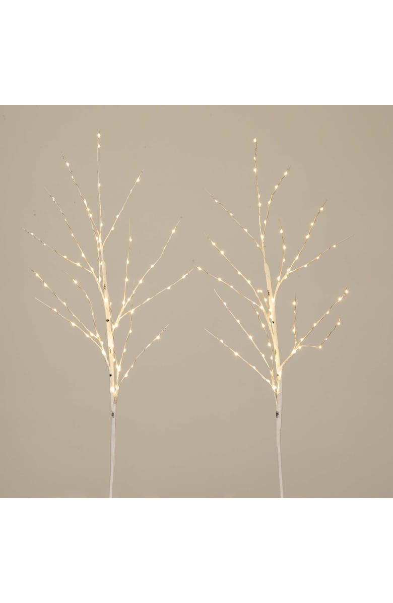 NEARLY NATURAL 36-in Pre-Lit Artificial White Birch Branches with 150 Warm White LED Lights - Set of 2, Alternate, color, White