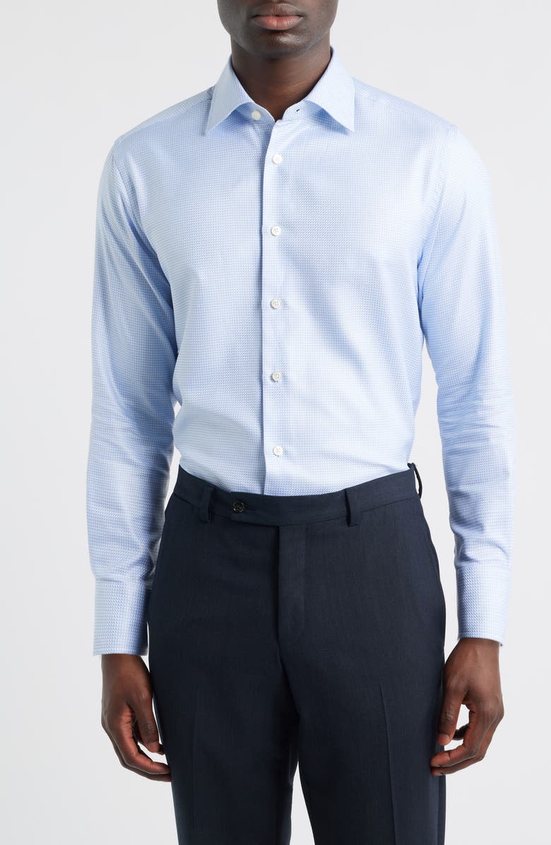 Jack Victor Wayne Cotton Dress Shirt, Main, color, Blue