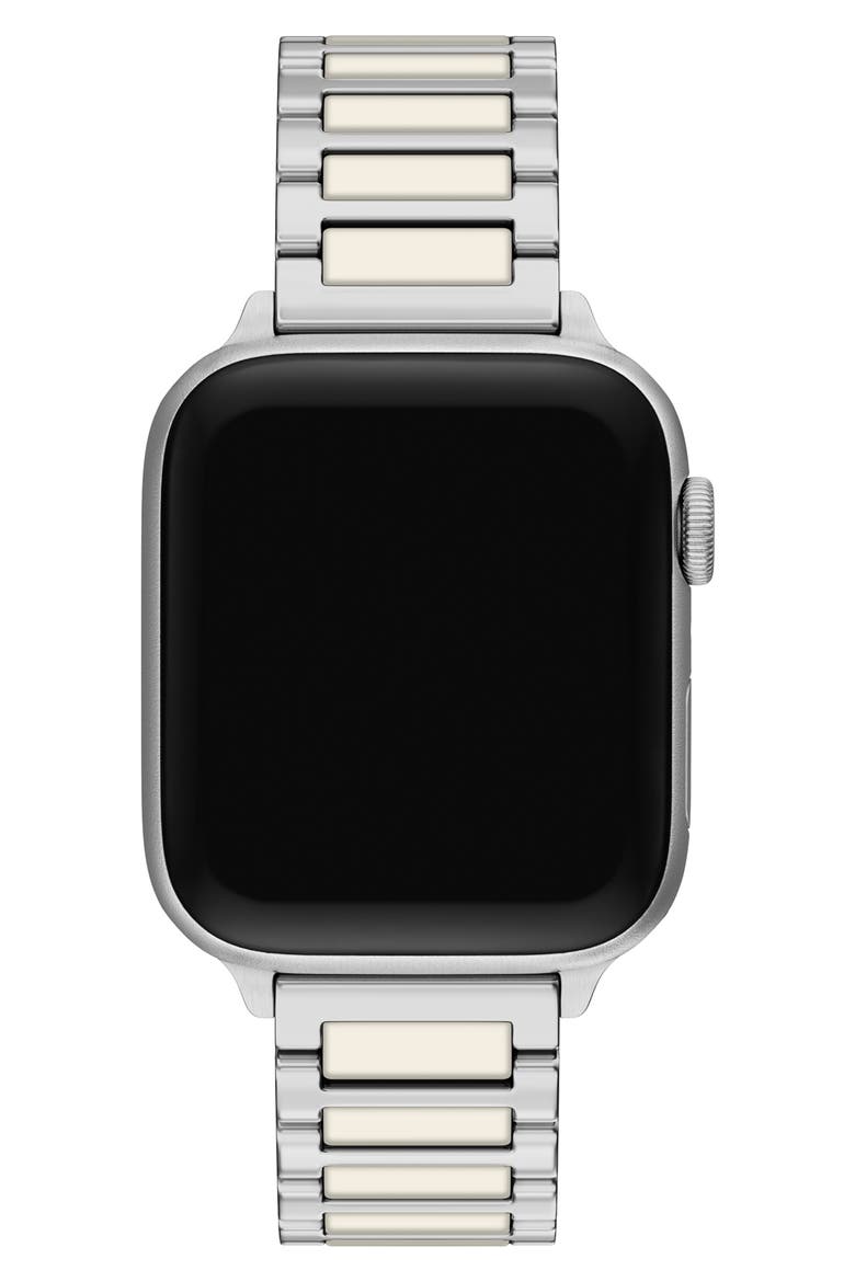 The Kira 18mm Apple Watch® Bracelet Watchband, Alternate, color, IVORY/ SILVER