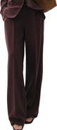 MANGO Pleated Mid Rise Wide Leg Pants