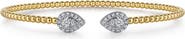 Gabriel & Co. Bujukan Pear Shaped Diamond Cuff Bracelet