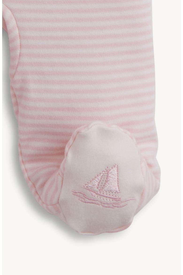 Tiny Tides Organic Cotton Top, Footed Pants & Hat Set, Alternate, color, WHITE