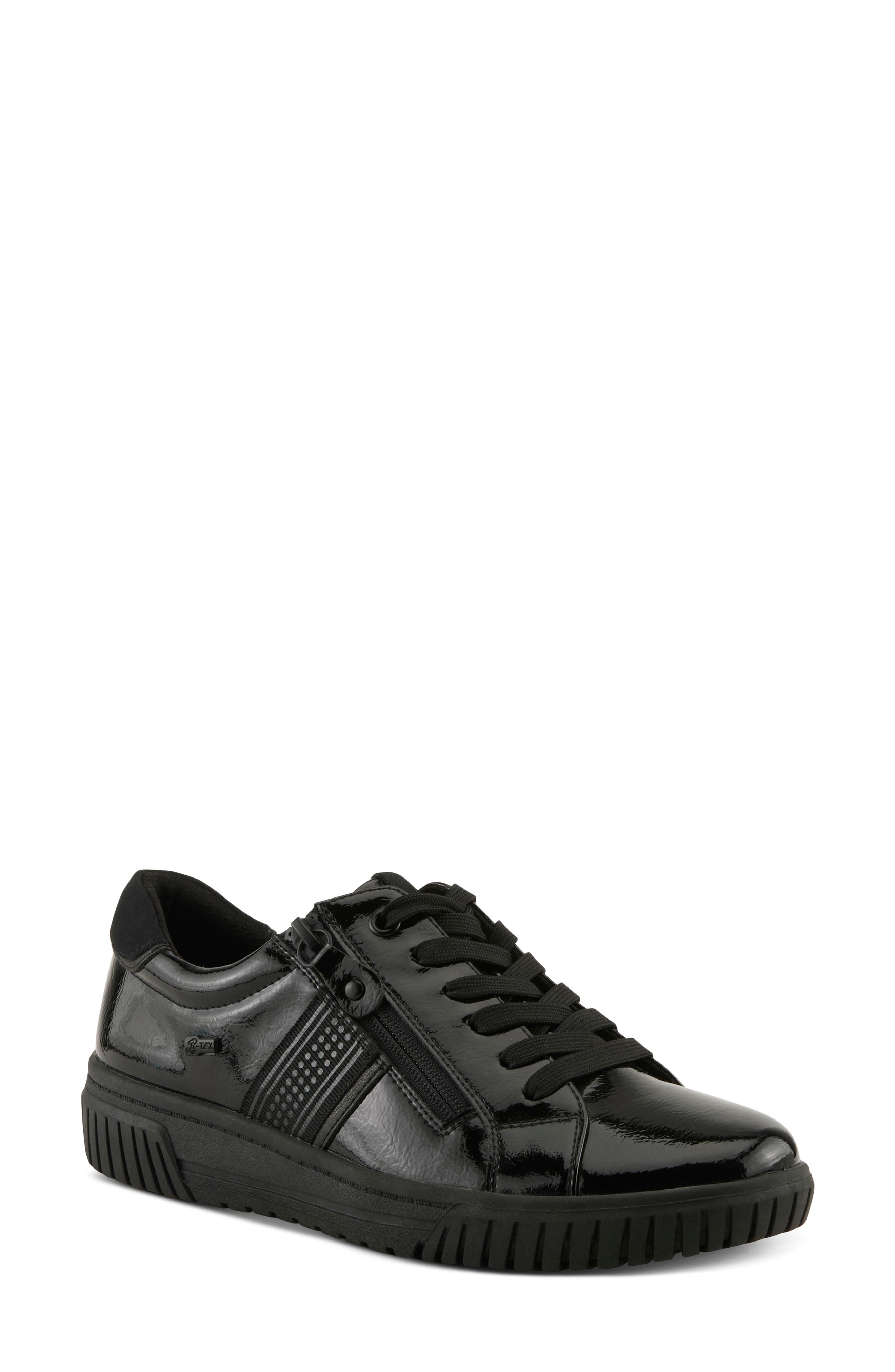 Spring Step Jamia Water Resistant Sneaker, Main, color, Black Patent