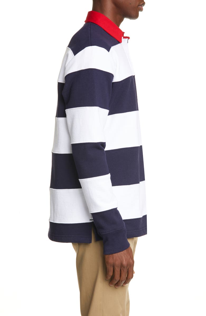 Noon Goons Fielders Stripe Fleece Rugby Shirt, Alternate, color,