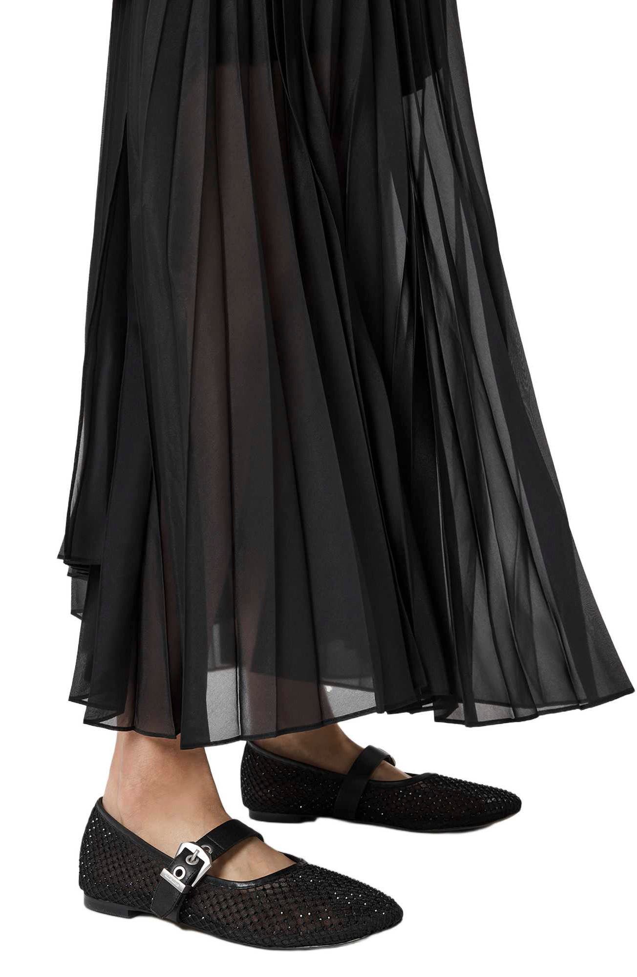 AllSaints Holly Mesh Ballet Flat, Alternate, color, Black