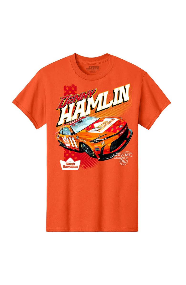 JOE GIBBS RACING TEAM COLLECTION Men's Joe Gibbs Racing Team Collection  Orange Denny Hamlin King's Hawaiian T-Shirt, Alternate, color, Orange
