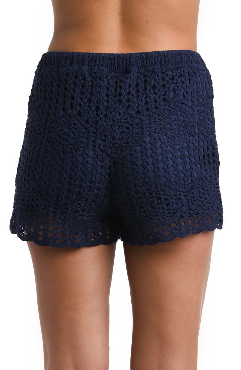 La Blanca Waverly Cotton Cover-Up Shorts, Alternate, color, Indigo