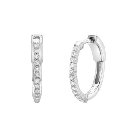 Luvmyjewelry Evangeline Halfway Diamond Set Huggie Hoop Earrings