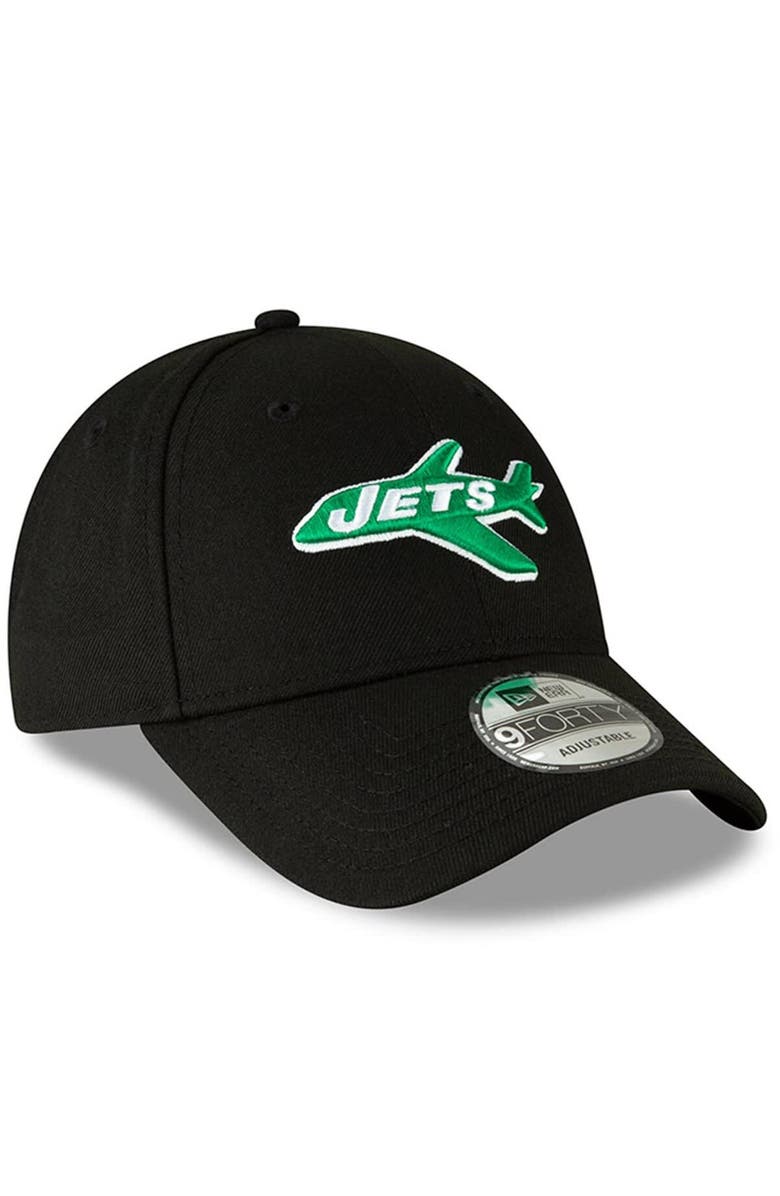 New Era Men's New Era Black New York Jets The League Throwback 9FORTY Adjustable Hat, Alternate, color, Black