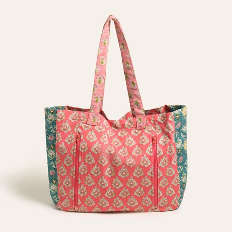Rajpath Block Printed 100% Cotton Bag 16.5" Artisan Bag
