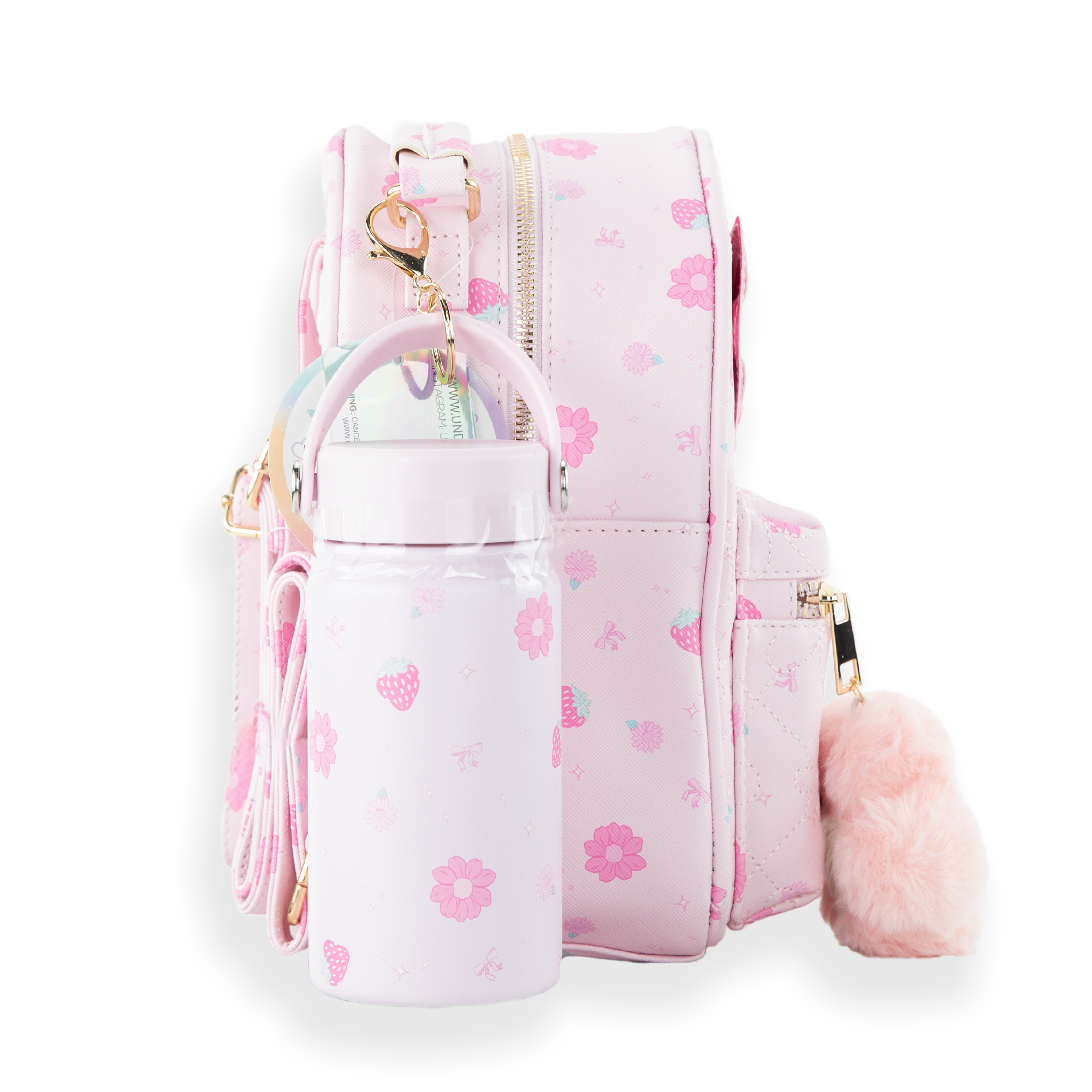 Strawberry Blossom Mini Backpack Set, Alternate, color, Daisy Strawberry Flurry/ Blush