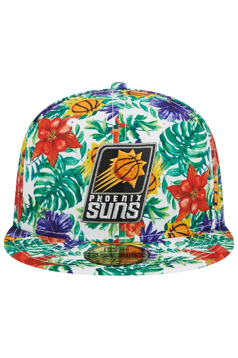 Men's New Era Phoenix Suns Tropical Hibiscus 59FIFTY Fitted Hat, Alternate, color, White