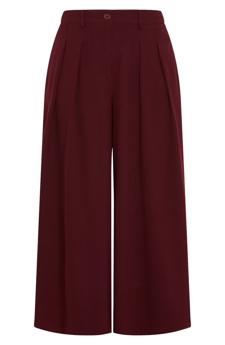 City Chic Abbie Wide Leg Pants, Alternate, color, Dark Cherry