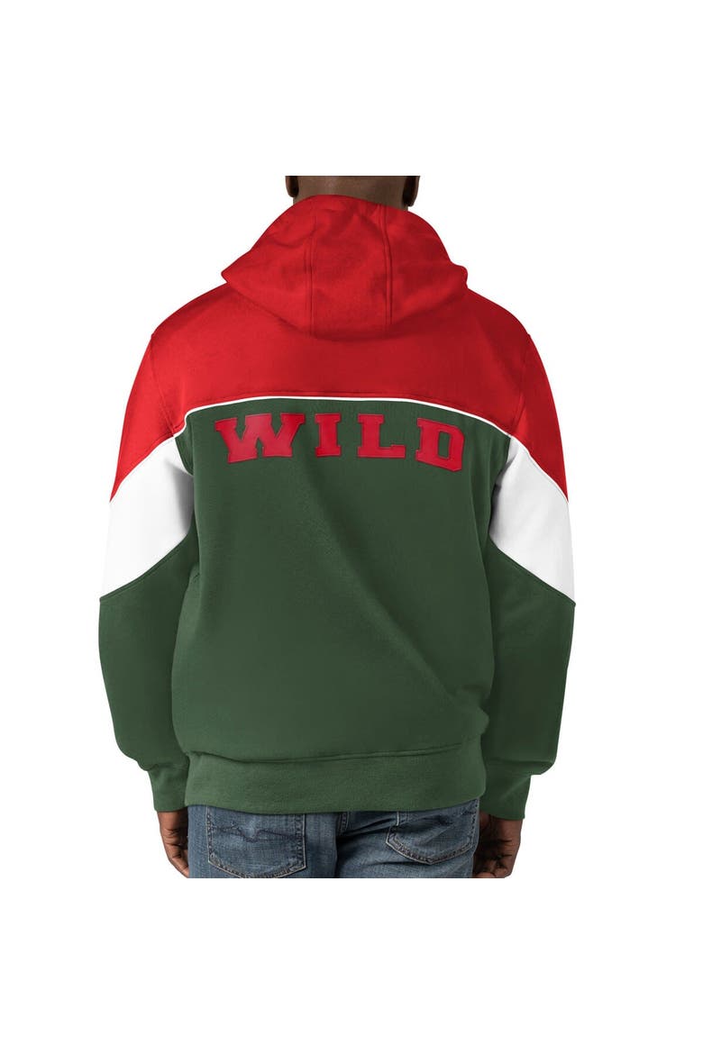 Men's Starter  Green/Red Minnesota Wild Power Forward Full-Zip Hoodie, Alternate, color, Green