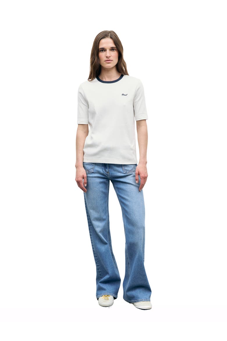 Bess Embroidered Logo T-Shirt, Alternate, color, Night Blue