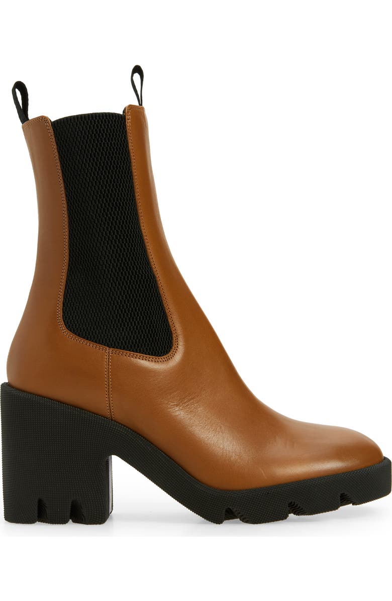 Burberry Stride Block Heel Chelsea Boot, Alternate, color, Hazel