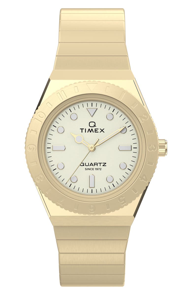Timex<sup>®</sup> Q Timex<sup>®</sup> Mini 30mm Stainless Steel Expansion Band Watch, Main, color, Gold-Tone