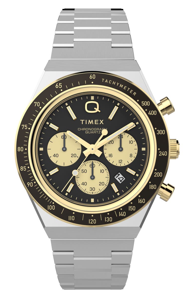 Timex<sup>®</sup> Q Chronograph Bracelet Watch, 40mm, Main, color, Two-Tone