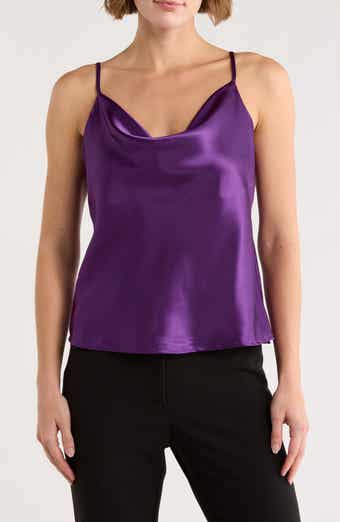 matty m. Cowl Neck Satin Camisole
