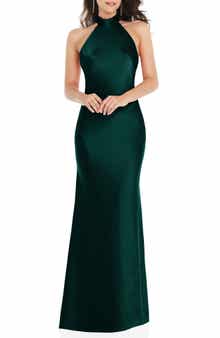 Halter Column Bridesmaids Gown