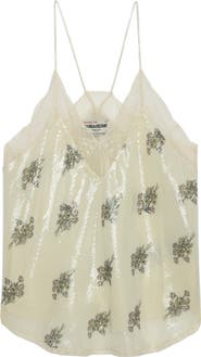 Zadig & Voltaire Christy Floral Sequin Camisole