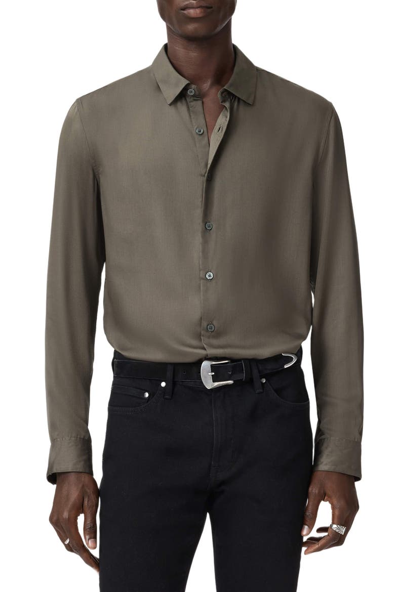 Ross Button-Up Shirt, Main, color, TEAKWOOD