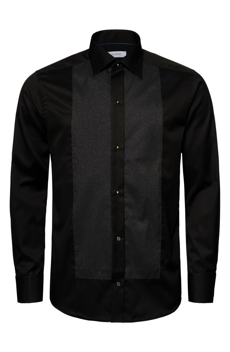 Eton Slim Fit Metallic Piqué Tuxedo Dress Shirt, Alternate, color,